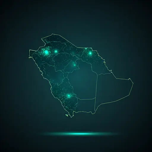 خريطة توضيحية للمملكة العربية السعودية مع المدن الرئيسية